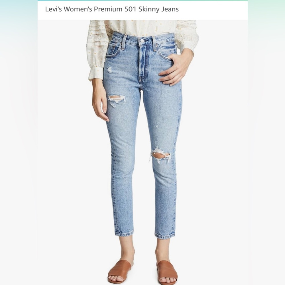 Women’s Levi 501 S Skinny Jeans distressed size 27